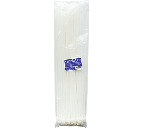 Кабельная стяжка (хомут) Nylon Max нейлоновая, 4.8x500, белый, 100 шт. 4603777989316 TY-5X500Wh