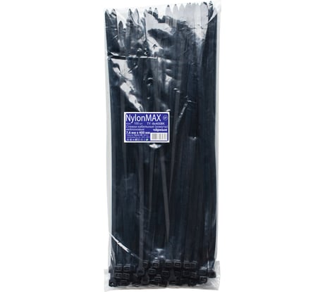 Кабельная стяжка (хомут) Nylon Max нейлоновая, 7.6x400, черный, 100 шт. 4603777989347 TY-8X400Bk