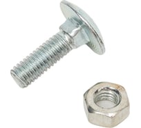 Мебельный оцинкованный болт с гайкой Локри DIN 603 М6x20, 4 шт. 80103