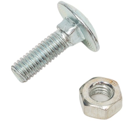 Мебельный оцинкованный болт с гайкой Локри DIN 603 М6x20, 4 шт. 80103
