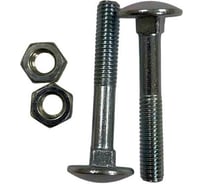Мебельный оцинкованный болт с гайкой Локри DIN 603 М6x30, 4 шт. 80104
