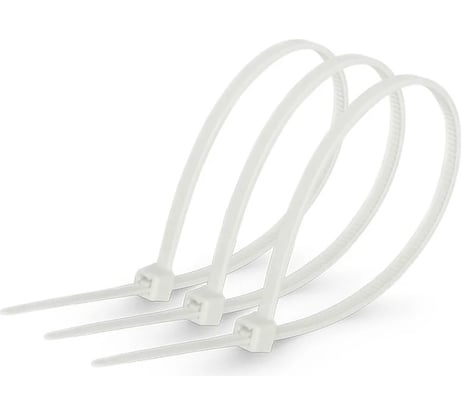 Кабельная стяжка (хомут) КХЭМ 3,5x200 мм, нейлон 6.6, белая, 100 шт. CTW200-100