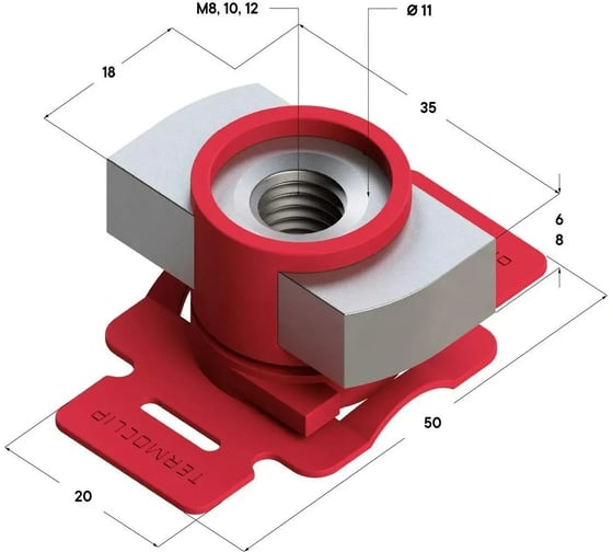 Гайка быстрого монтажа TERMOCLIP потайная, twn 41 6f, М10, 10 шт. 9366002F10