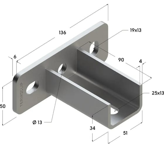 Седельный поперечный фланец TERMOCLIP tsf t 38-41 6f2 9255002