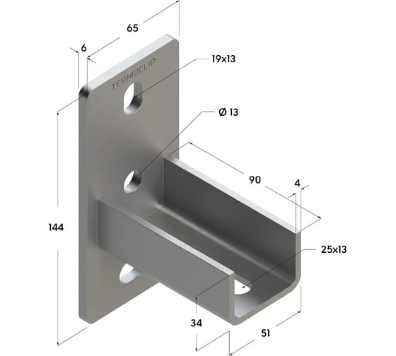 Седельный продольный фланец TERMOCLIP tsf l 38-41 6f2 9255001
