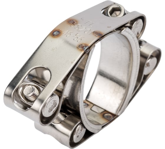 Двухболтовый силовой хомут TITAN LOCK 45-55 мм, нерж. сталь TL45-55DRCSS