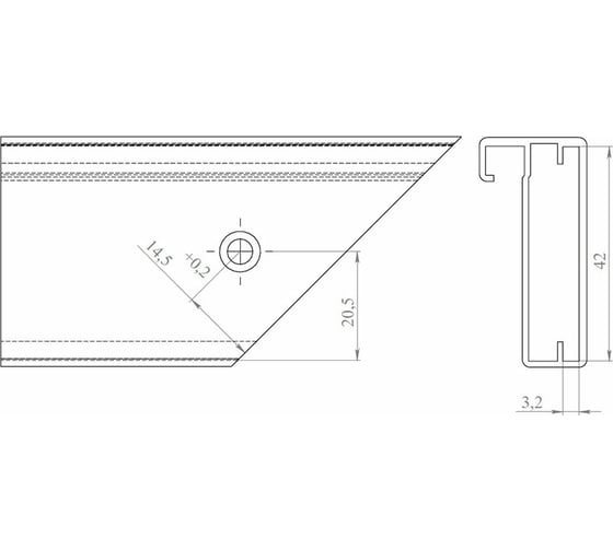 Соединитель Mebax 7019, силумин, 20х45 00-00000713