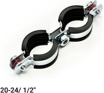 Хомут с EPDM уплотнителем 20-24 мм. UWS (1/2") ДВОЙНОЙ с гайкой М8 134725