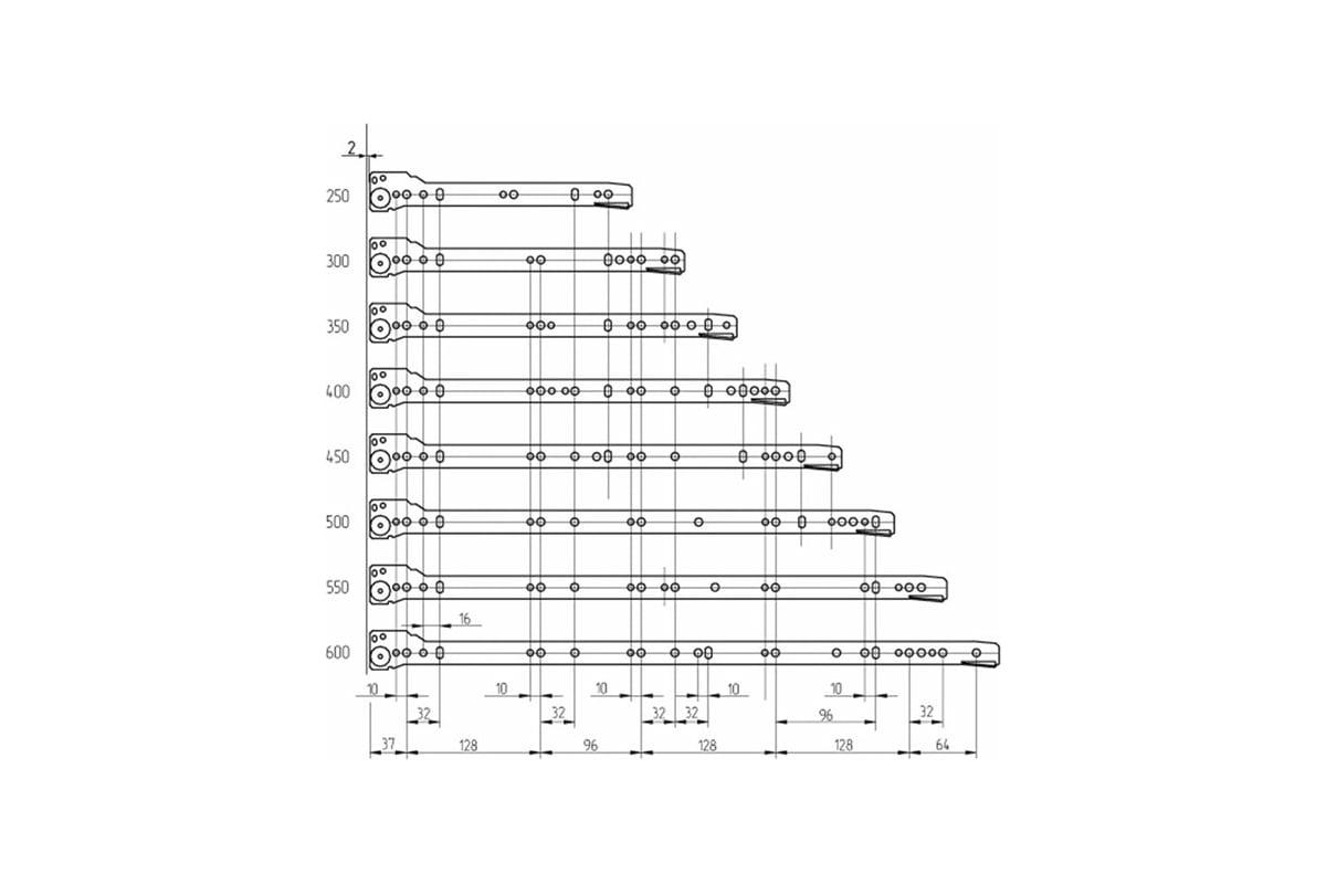 Роликовые направляющие Mebax 300 мм, белые 00-00002267 - выгодная цена ...