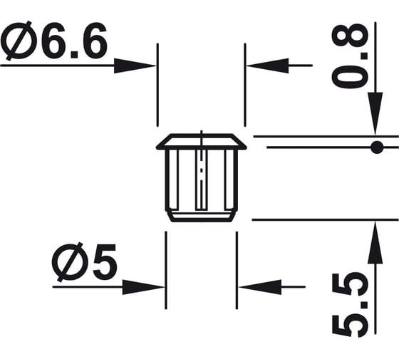 Заглушка Hafele белая, D=6,6/5 мм 045.20.702