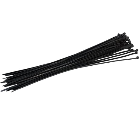 Хомут-стяжка РОССНА 4,8x400 черный, пластиковый, 100 шт. Р860819