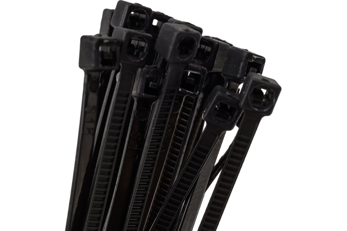 Хомут-стяжка РОССНА 2,5x150 черный, пластиковый, 100 шт. Р860803 ...