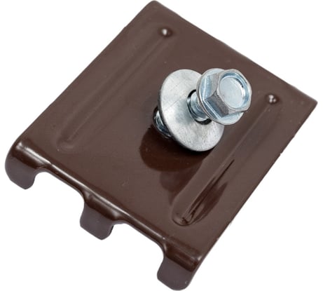 Крепление Grand Line скоба и саморез 5,5x32 мм, коричневый RAL 8017 190939