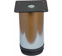 Мебельная ножка MFK-TORG регулируемая, диаметр 50 мм, высота 10 см, хром, крепление плоский черный квадрат 04 01 029 5010 Х ПЧК