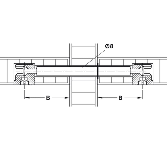 Болт Hafele Minifix, размер 8/2x34 мм 262.28.106