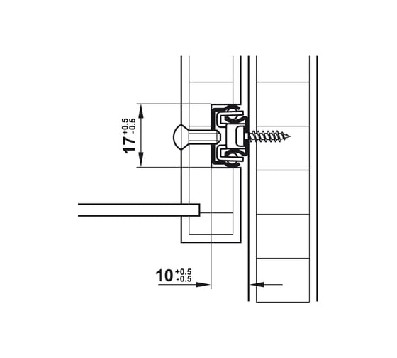 Шариковые направляющие Hafele N 10T оцинкованная,17/310 мм 420.59.104