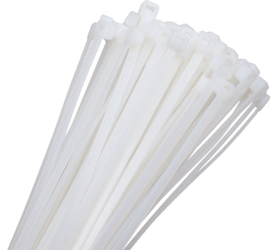 Нейлоновая хомут стяжка ExeGate CV66-300x3.6W нейлон 6.6, 300x3.6 мм, неоткрывающ., halogen free, -40...+85C, белая, 100 шт. 253855 1