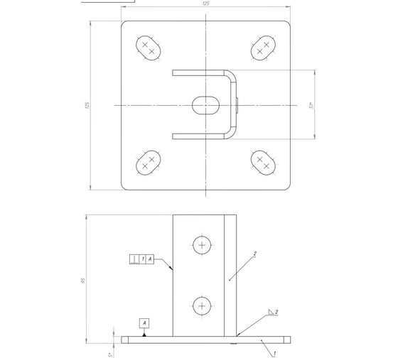 Напольная стандартная опора Fachmann 125x125 х.ц 11.077