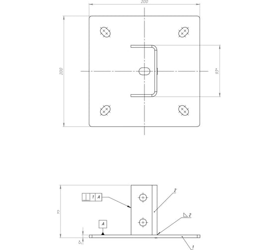 Напольная увеличенная опора Fachmann 200x200 х.ц. 11.078