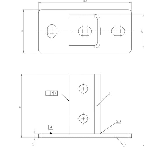 Напольная узкая опора Fachmann 65x140 х.ц 11.076