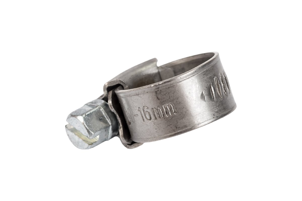 Червячный хомут CNIC 10-16/9.7 мм, W4 нержавеющая сталь, усиленный ...