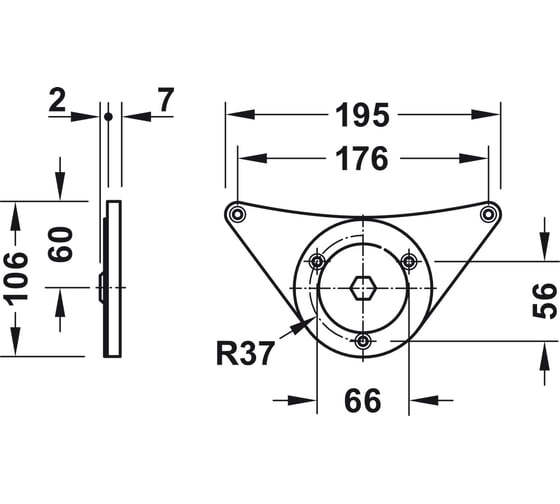 Опора для стола Hafele 60/710 мм 635.24.074