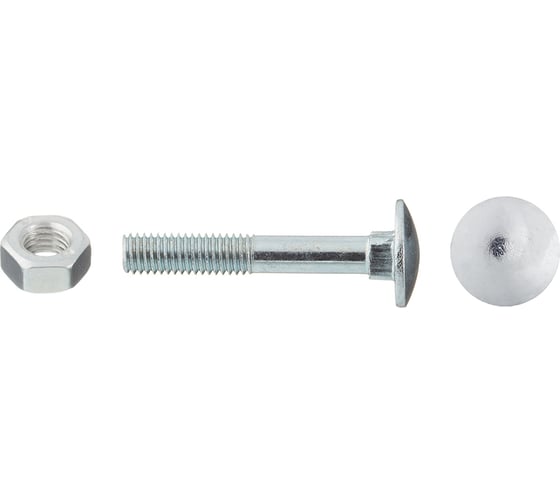 Мебельный болт с гайкой Невский Крепеж DIN 603, цинк, М6x30, 10 шт. 801056