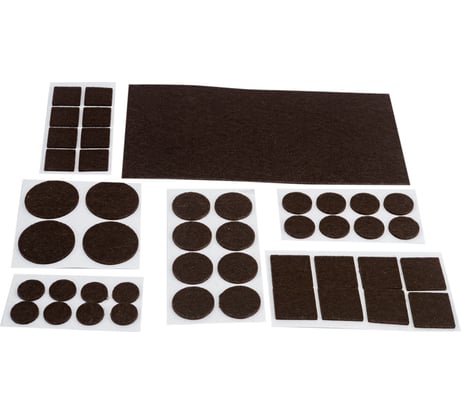 Накладки-протекторы для мебели Рыжий кот самоклеящиеся, коричневый, набор 45 шт. 105200