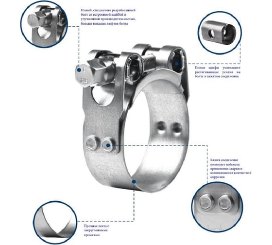 Силовой хомут KALE CLAMP GBS HD 150-162/25 W1 уп. 1 шт. 150-162 HD251