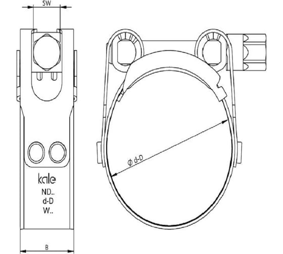 Силовой хомут KALE CLAMP KALE GBS HD 40-43/20 W1 уп. (10шт.) 40-43 HD201