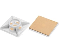 Самоклеящаяся площадка для хомута-стяжки STARFIX 19x19 мм, белая, 100 шт. SMP2-47751-100