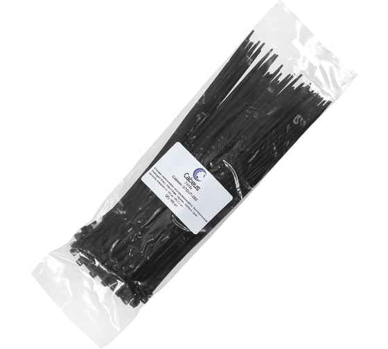 Нейлоновая стяжка Cabeus неоткрывающаяся, безгалогенная (halogen free), 250x3.6 мм, черная, outdoor, -40 до +85 C, уст. UV, 100 шт. GTOUT-250