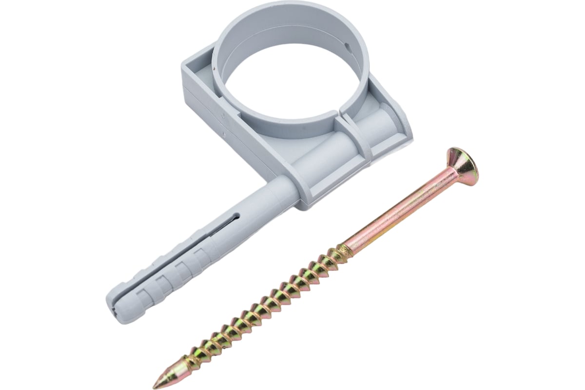 Одинарный пластиковый кронштейн с дюбелем MasterProf 32-34 мм, 2 шт ИС ...