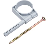 Одинарный пластиковый кронштейн с дюбелем MasterProf 32-34 мм, 2 шт ИС.130166