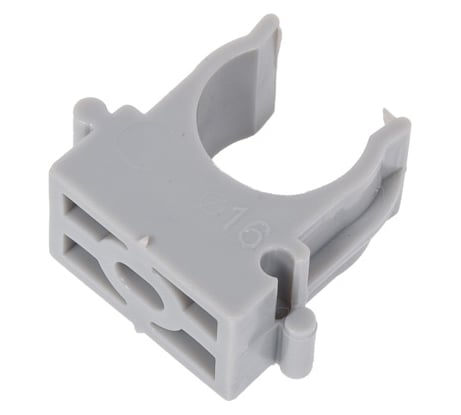 Крепеж-клипса для монтажа труб ТРИЗАМ O 16 мм, серая, 50 шт. TRZ0357