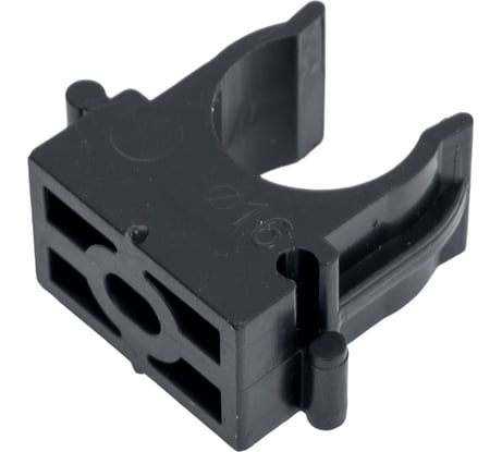 Крепеж-клипса для монтажа труб ТРИЗАМ O 16 мм, черная, 100 шт. TRZ0354