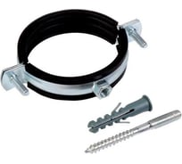 Хомут с резиновой прокладкой, шпилькой и дюбелем Sinikon 2 1/2" (075-080) КM212.R