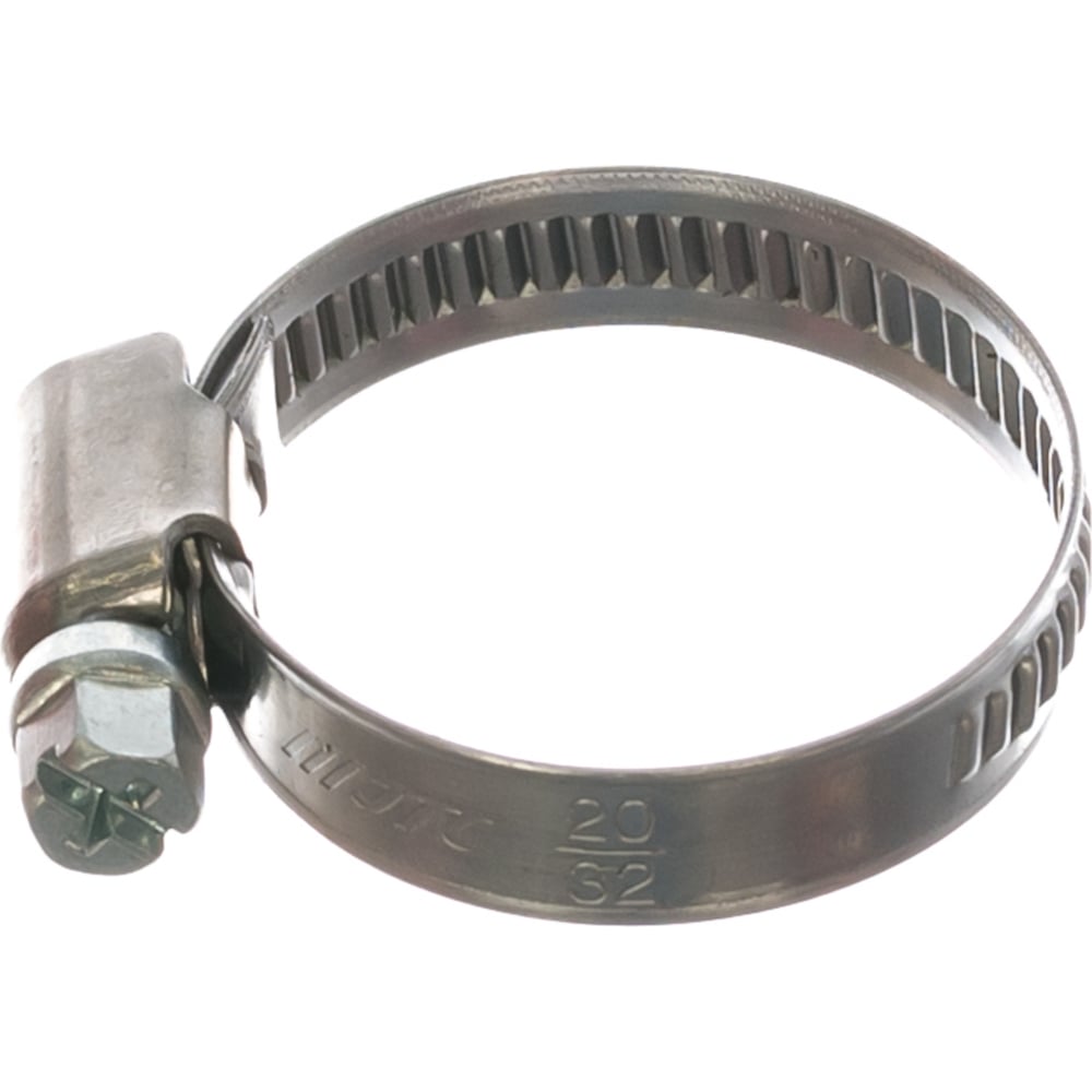 Ленточный червячный хомут 020-032мм нержавеющая сталь JTC-ZN32