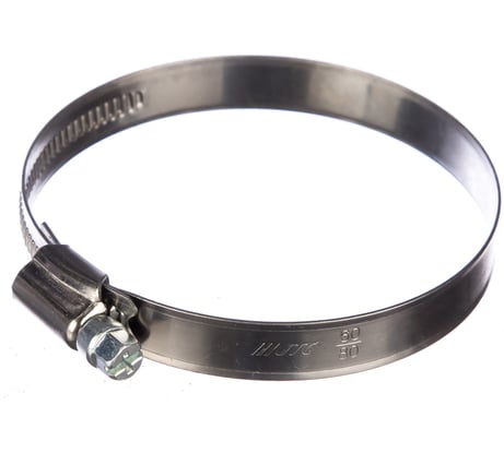 Ленточный червячный хомут 060-080мм нержавеющая сталь JTC-ZN80