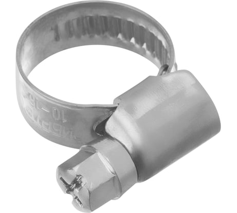 Хомуты СИБРТЕХ нержав. сталь, стандартное болтовое крепление 10-16мм, 100шт/уп, ширина 9мм 47577