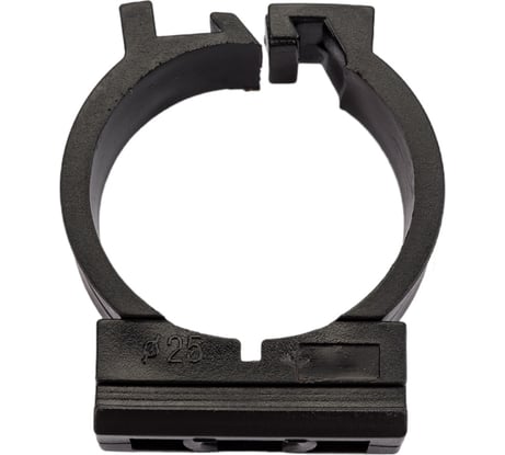 Держатель с фиксатором для труб Greenel D25 мм, черный, 50 шт. GE50182-05