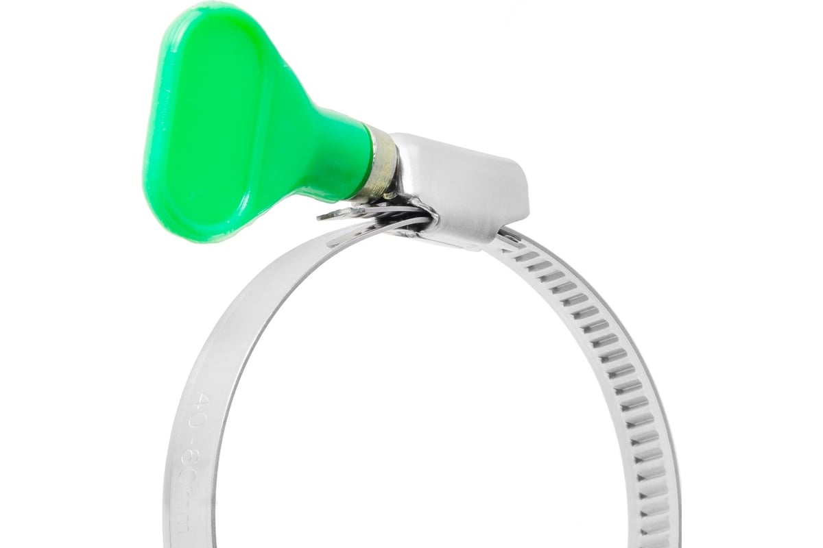 Обжимной червячный хомут MasterProf нержавеющая сталь, с бабочкой, 40 ...