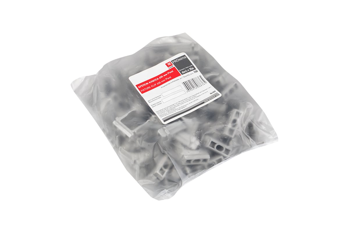 Крепеж-клипса EKF d25 мм, серая, 100 шт. derj-z-25n - выгодная цена ...