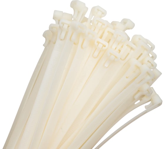 Нейлоновый хомут Зубр МАСТЕР многоразовый, 7,5 мм x 200 мм, 100 шт 309240-75-200 1