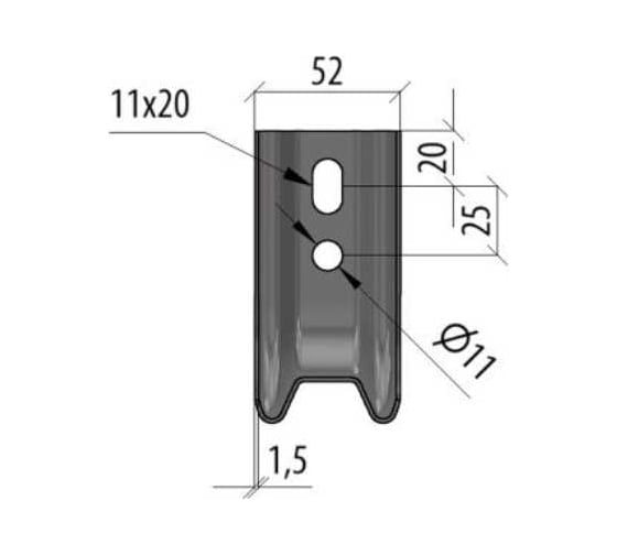 Консоль Система КМ L-образная, безвинтовая, 100 мм INOX304 LO14840 KSLBV100 INOX304