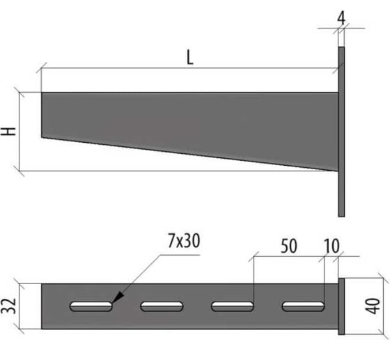 Сварная консоль Система КМ 100 мм INOX304 LO10382 KS100 INOX304