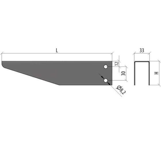 Консоль без опоры Система КМ 500 мм INOX304 LO6334 KBO500 INOX304