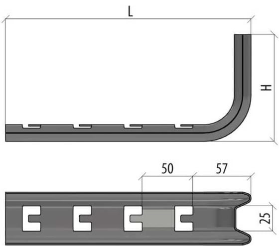 Консоль Система КМ L-образная, безвинтовая, 300 мм INOX304 LO14843 KSLBV300 INOX304