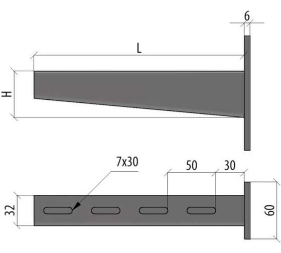 Сварная усиленная консоль Система КМ 500 мм INOX304 LO9283 KSU500 INOX304