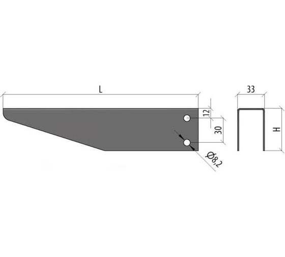 Консоль без опоры Система КМ 300 мм INOX304 LO6335 KBO300 INOX304